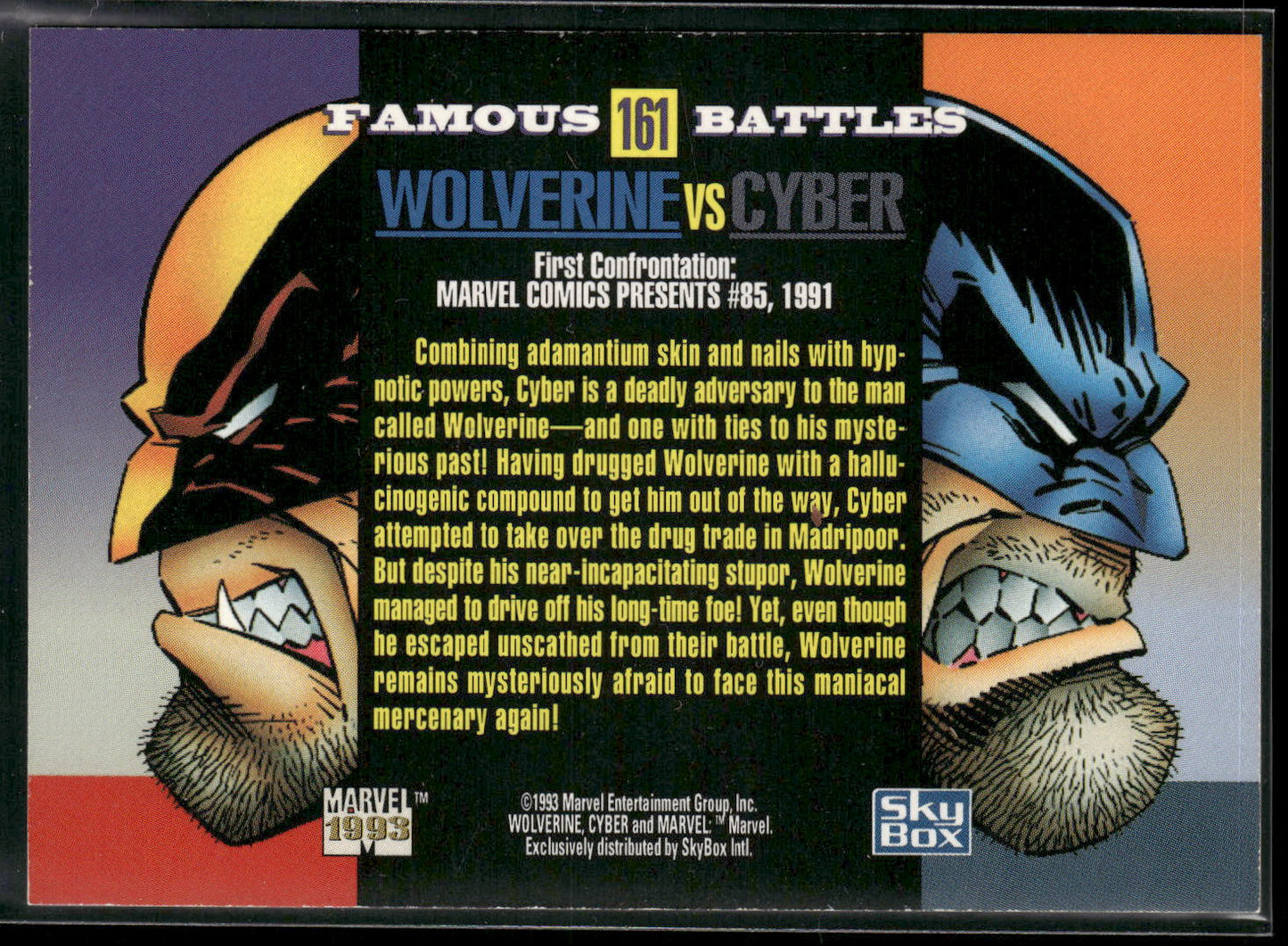 1993 SkyBox Marvel Universe #161 Wolverine / Cyber