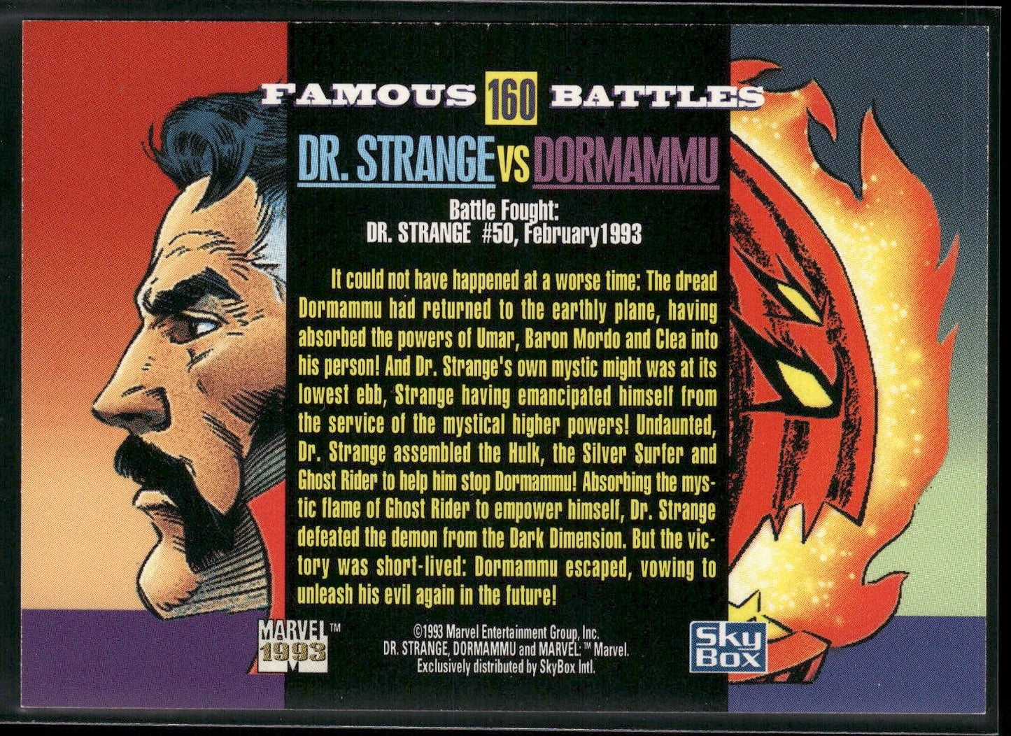 1993 SkyBox Marvel Universe #160 Dr. Strange vs Dormammu