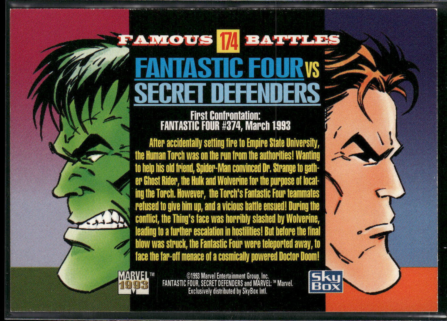 1993 SkyBox Marvel Universe #174 Fantastic Four / Secret Defenders