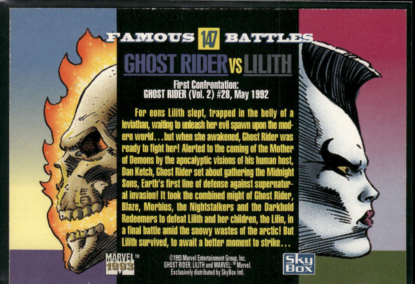 1993 SkyBox Marvel Universe #147 Ghost Rider / Lilith