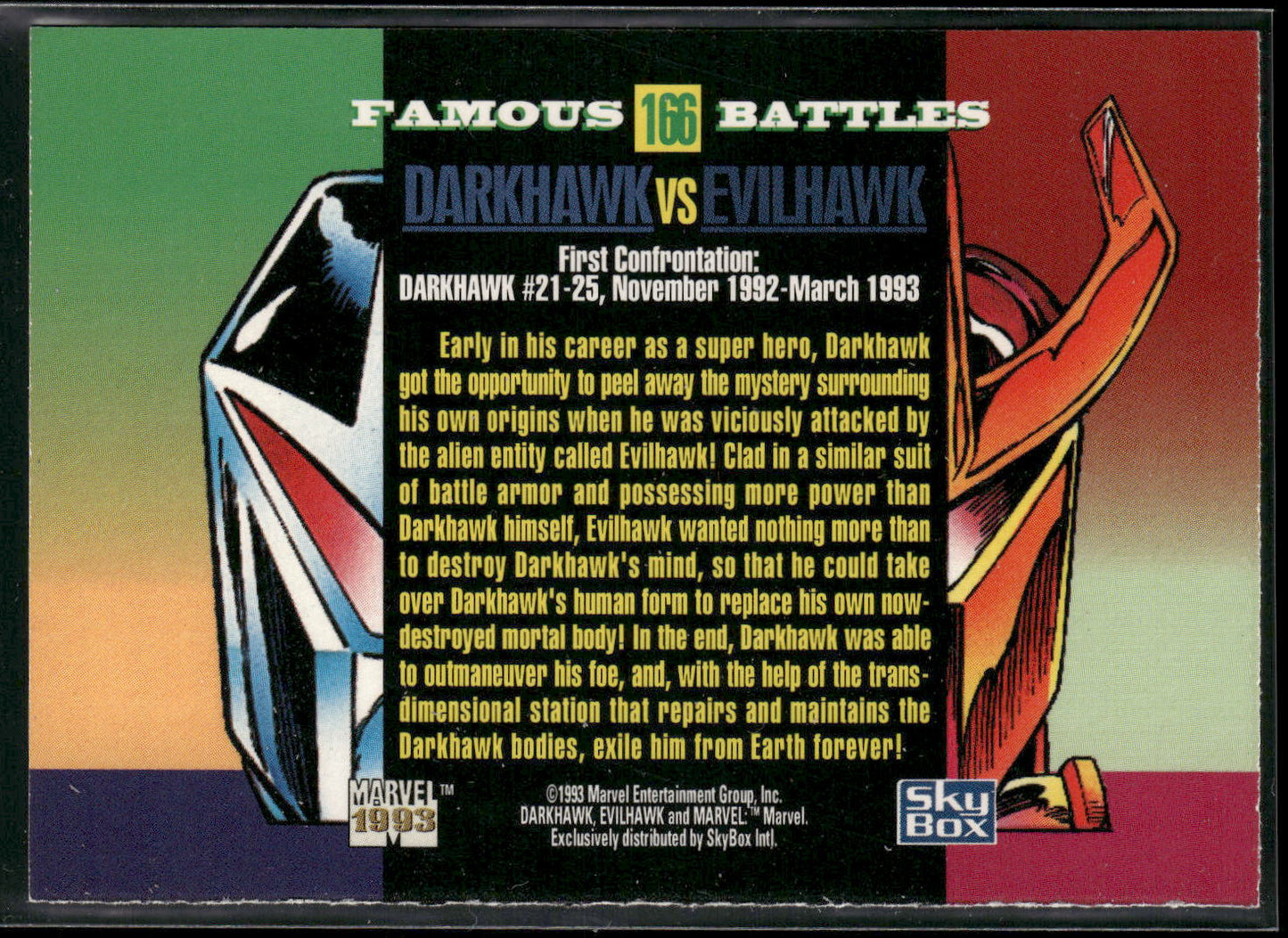 1993 SkyBox Marvel Universe #166 Darkhawk / Evilhawk