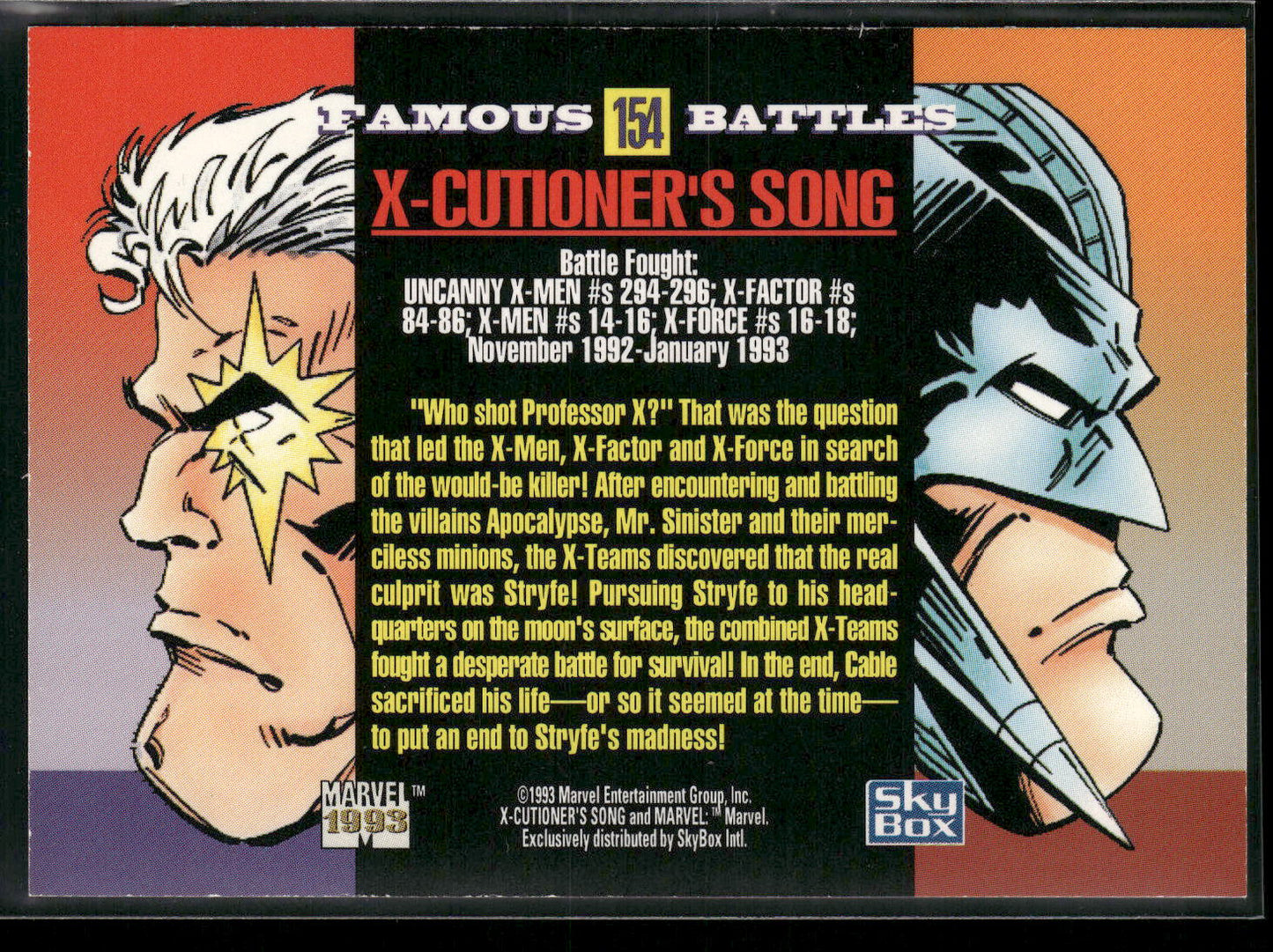 1993 SkyBox Marvel Universe #154 X-Cutioner's Song