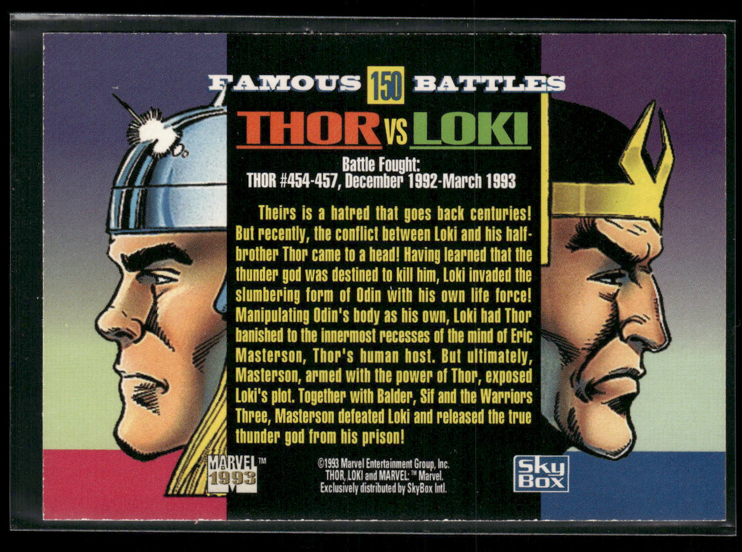 1993 SkyBox Marvel Universe #150 Thor / Loki