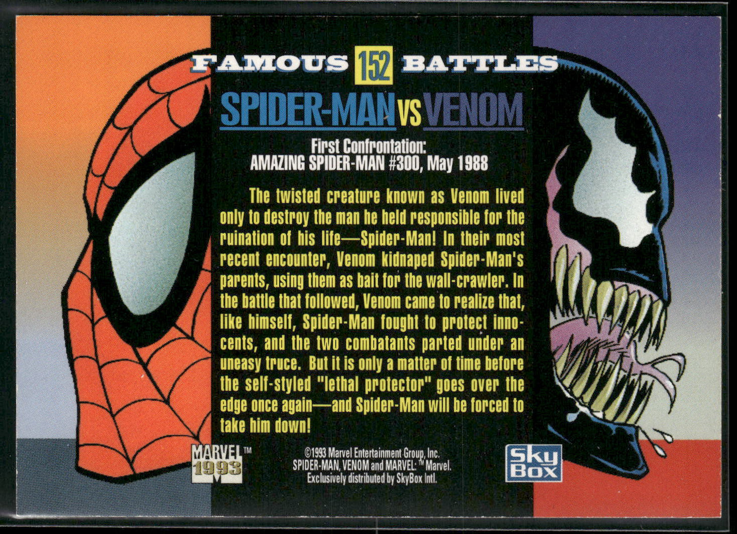 1993 SkyBox Marvel Universe #152 Spider-Man / Venom