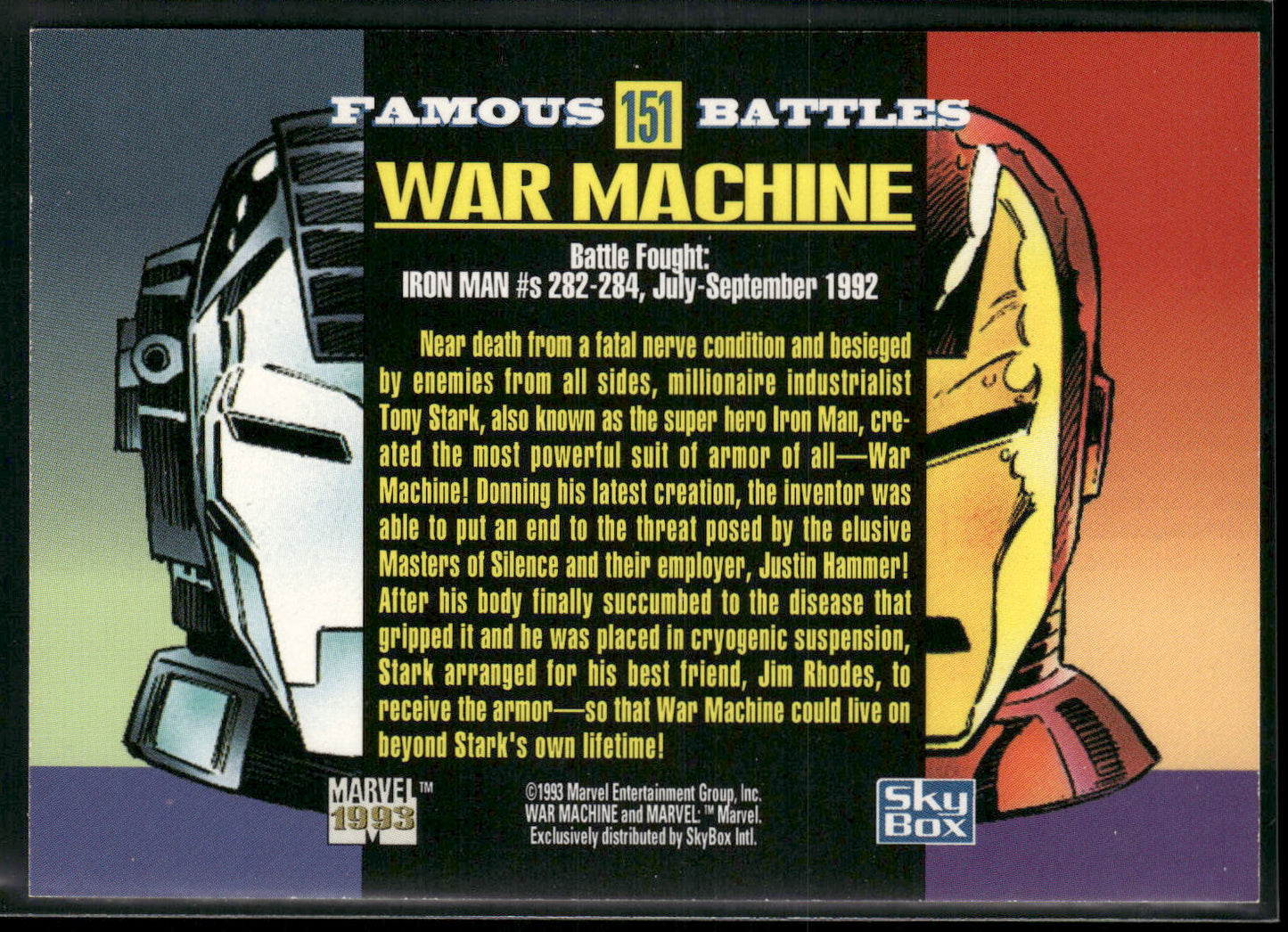 1993 SkyBox Marvel Universe #151 War Machine / Iron Man