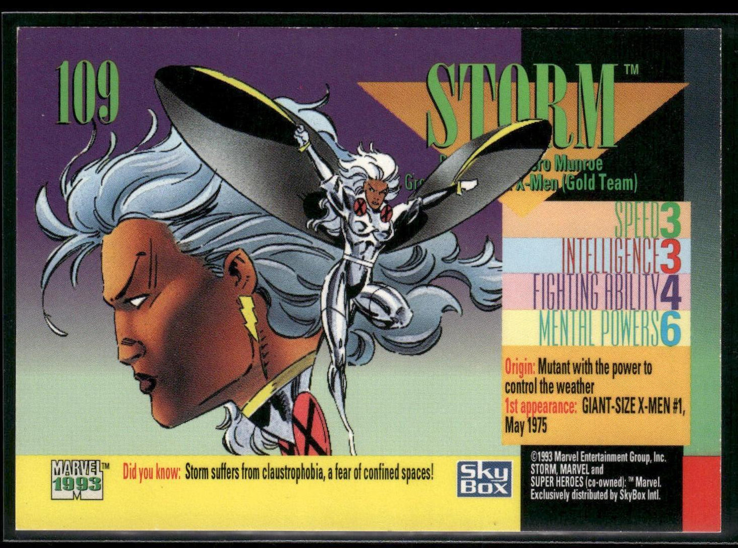 1993 SkyBox Marvel Universe #109 Storm