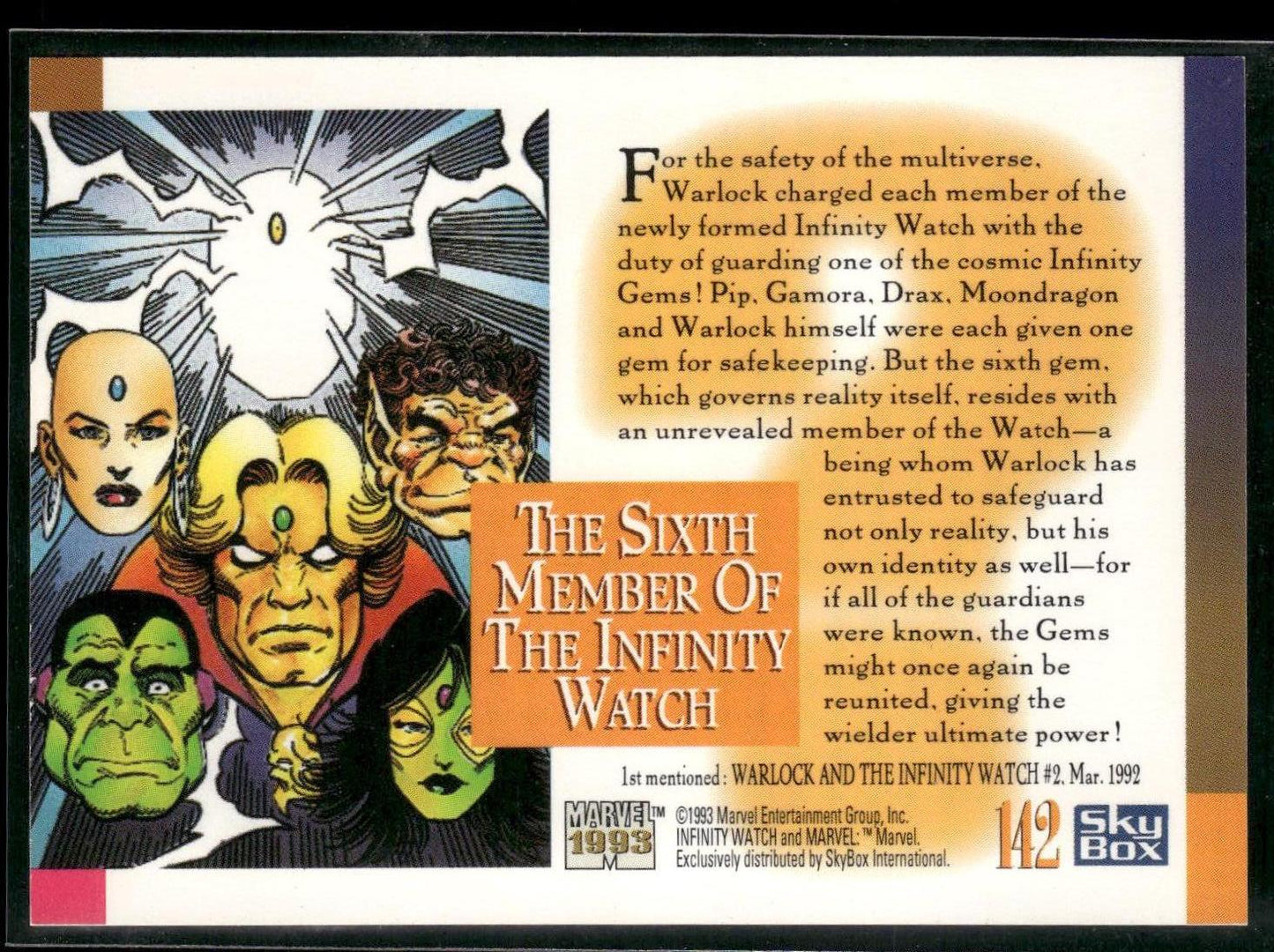 1993 SkyBox Marvel Universe #142 The Sixth Member of the Infinity Watch