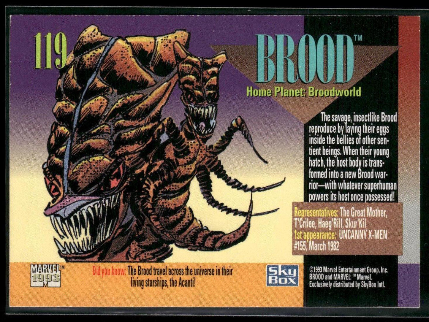 1993 SkyBox Marvel Universe #119 Brood