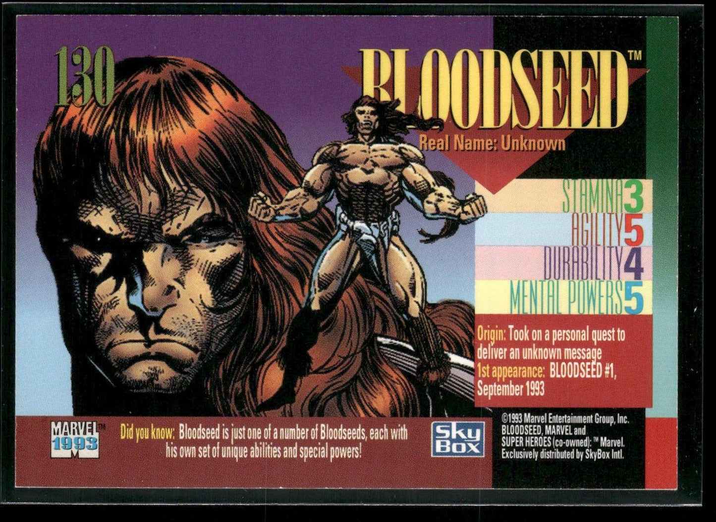 1993 SkyBox Marvel Universe #130 Bloodseed
