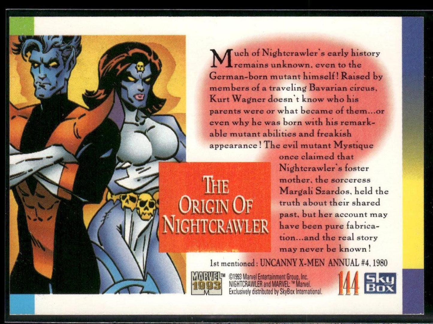 1993 SkyBox Marvel Universe #144 The Origin of Nightcrawler