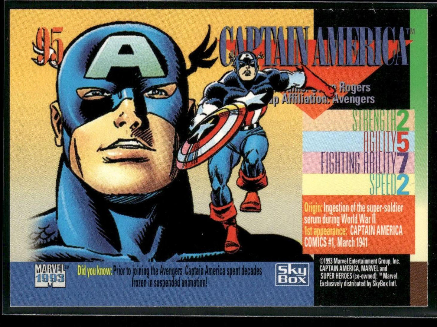 1993 SkyBox Marvel Universe #95 Captain America