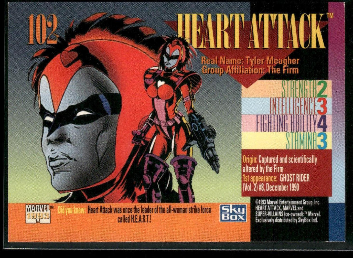 1993 SkyBox Marvel Universe #102 Heart Attack