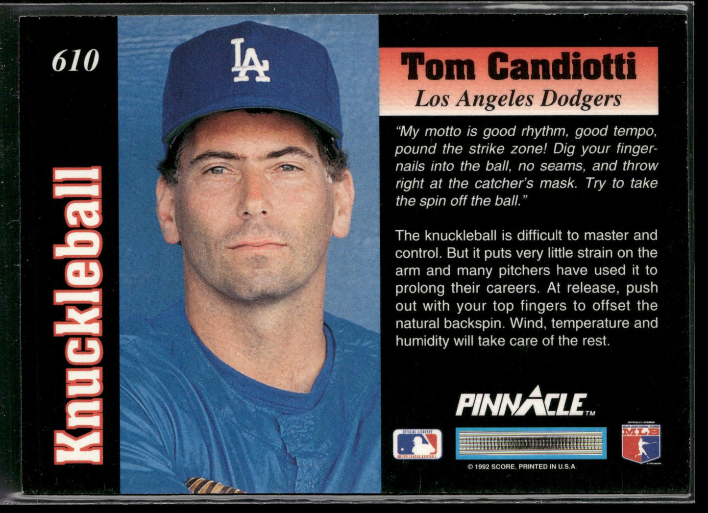1992 Pinnacle #610 Tom Candiotti