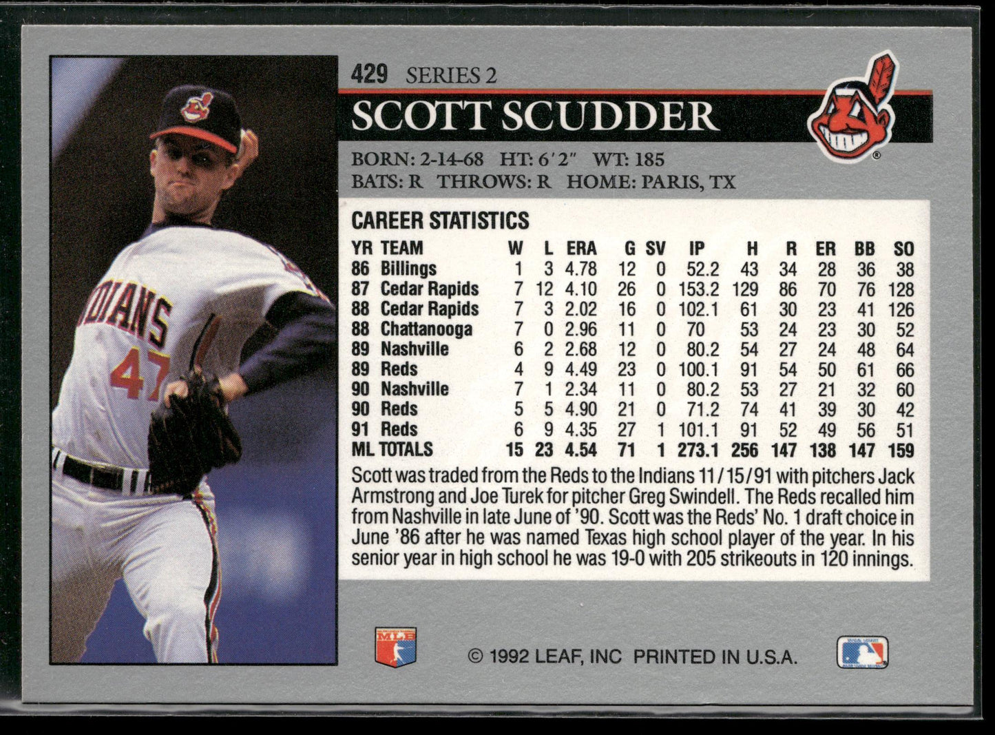1992 Leaf #429 Scott Scudder