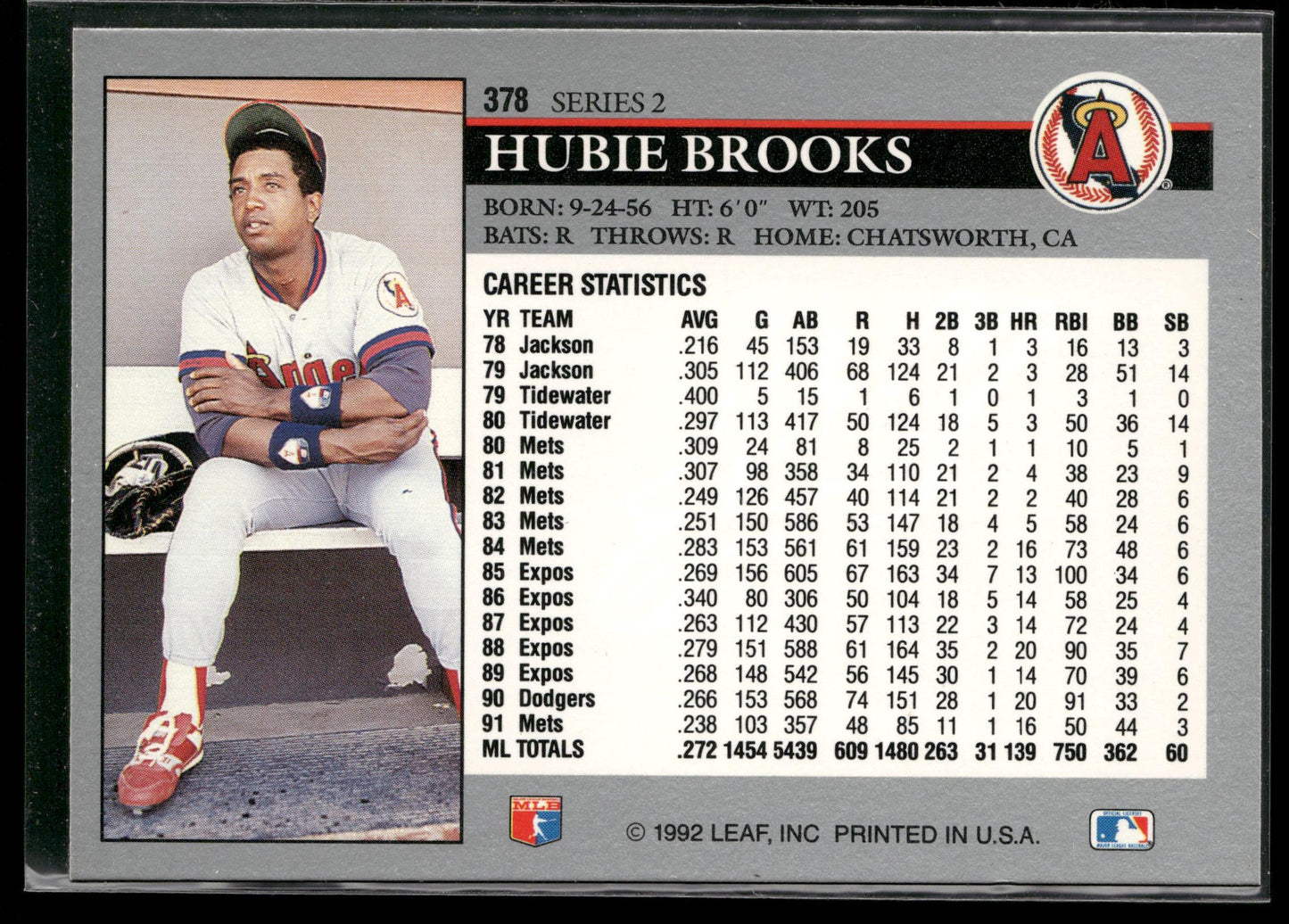 1992 Leaf #378 Hubie Brooks
