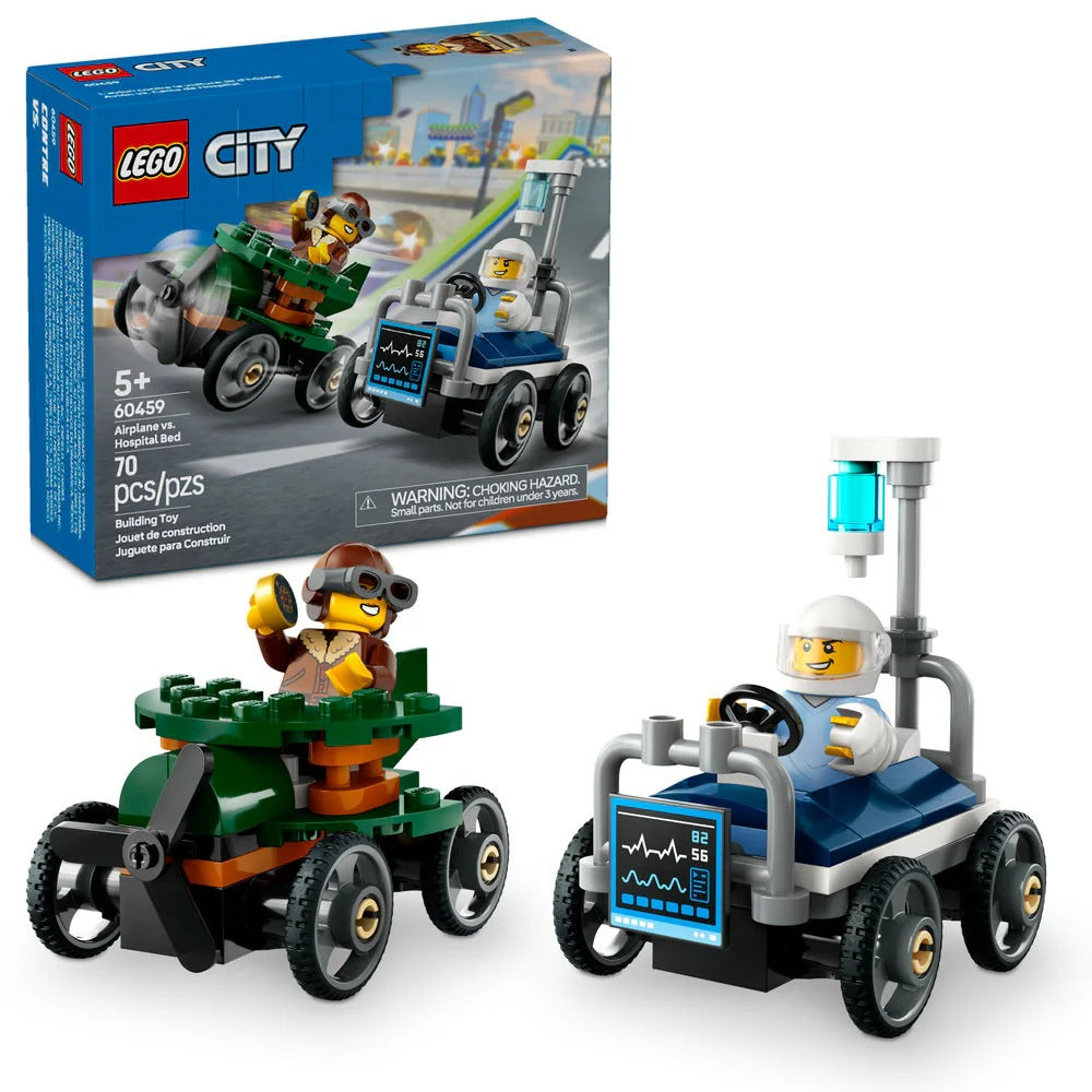 LEGO® City Airplane vs. Hospital Bed Race Car Pack (60459)