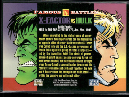 1993 SkyBox Marvel Universe #179 Hulk vs X-Factor