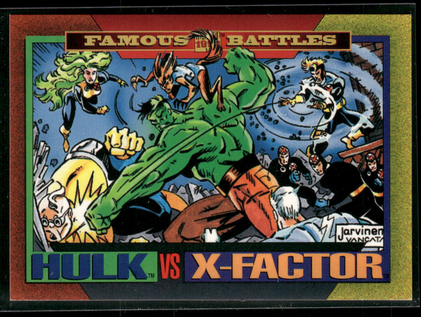 1993 SkyBox Marvel Universe #179 Hulk vs X-Factor