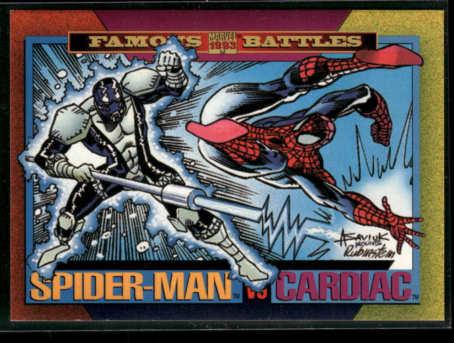 1993 SkyBox Marvel Universe #175 Spider-Man / Cardiac