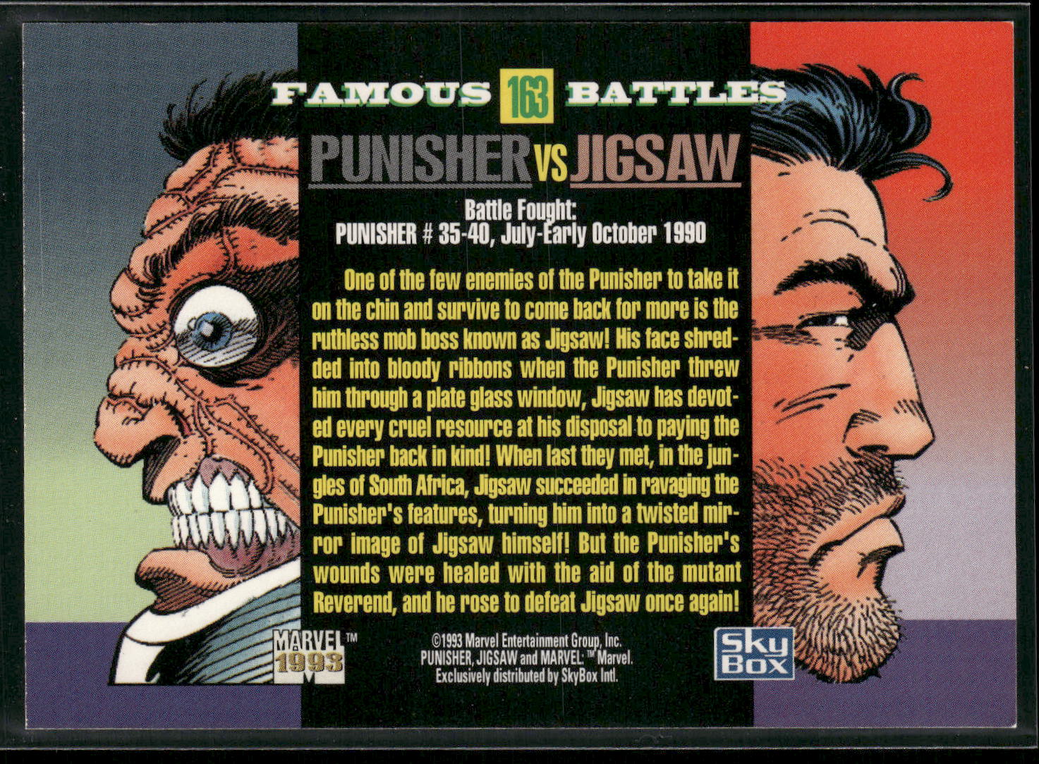 1993 SkyBox Marvel Universe #163 Punisher / Jigsaw