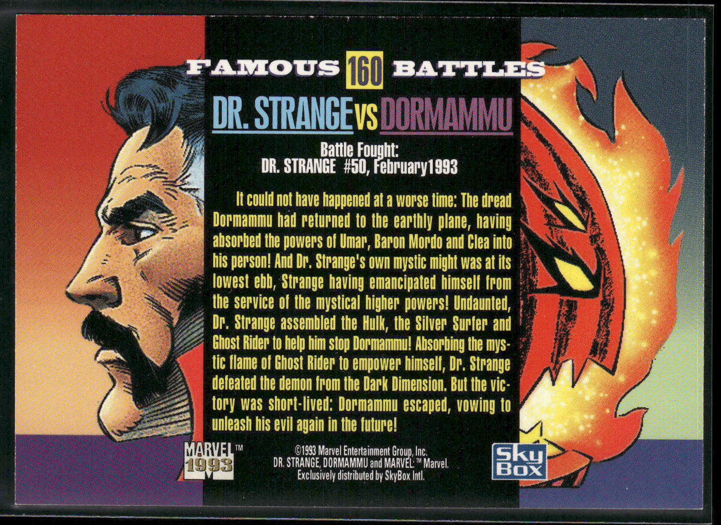 1993 SkyBox Marvel Universe #160 Dr. Strange vs Dormammu