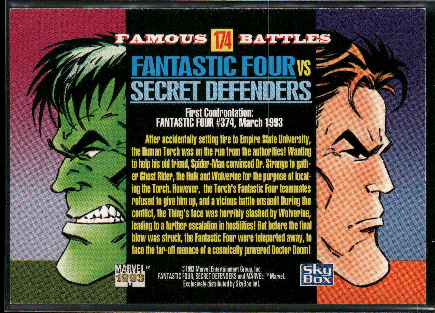 1993 SkyBox Marvel Universe #174 Fantastic Four / Secret Defenders