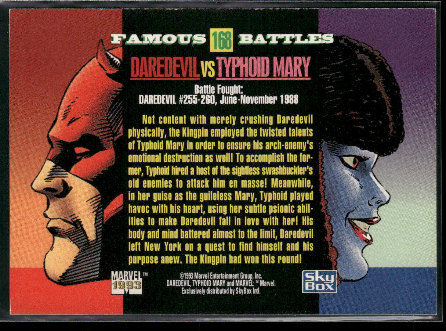 1993 SkyBox Marvel Universe #168 Daredevil / Typhoid Mary