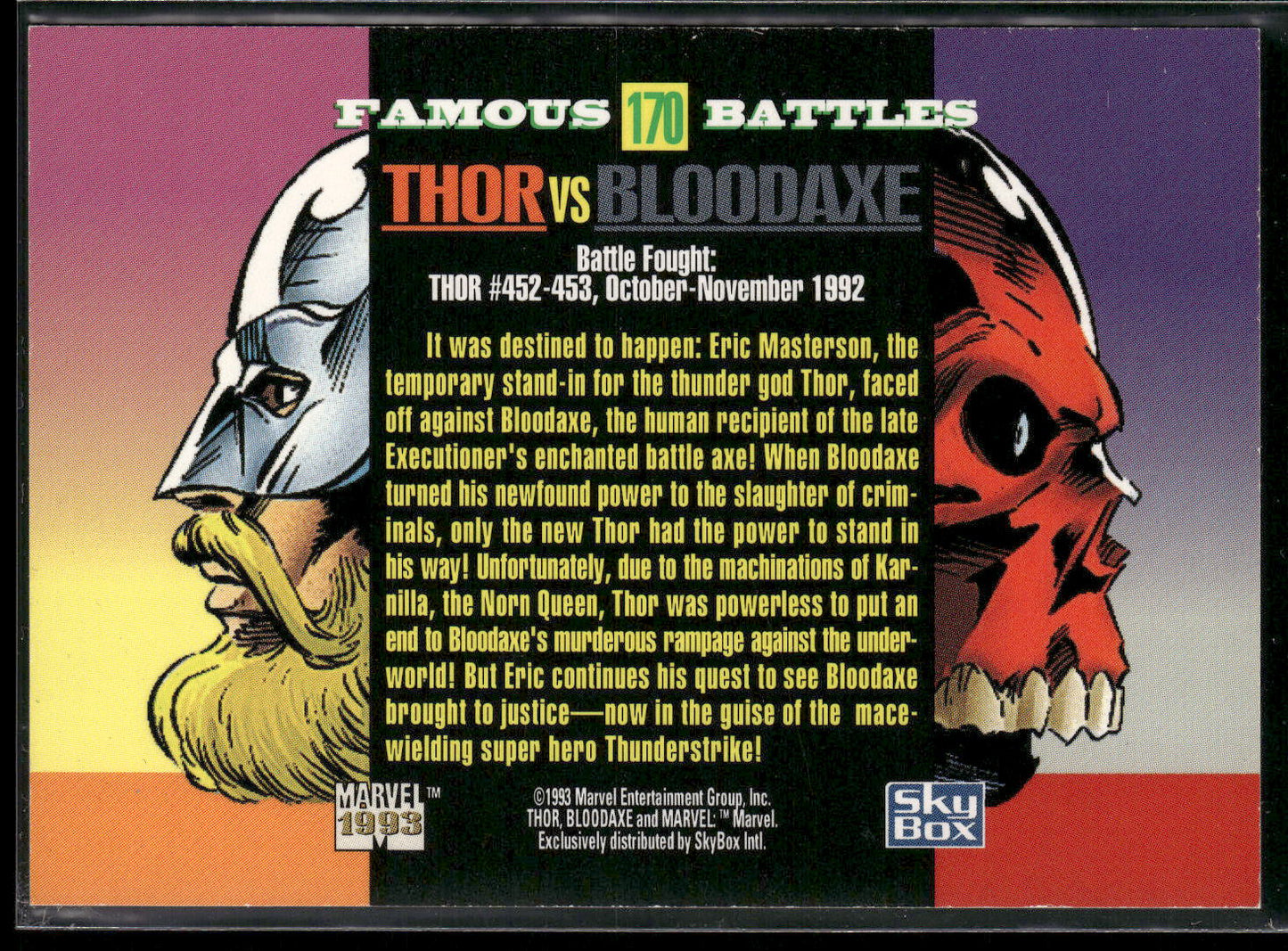 1993 SkyBox Marvel Universe #170 Thor / Bloodaxe