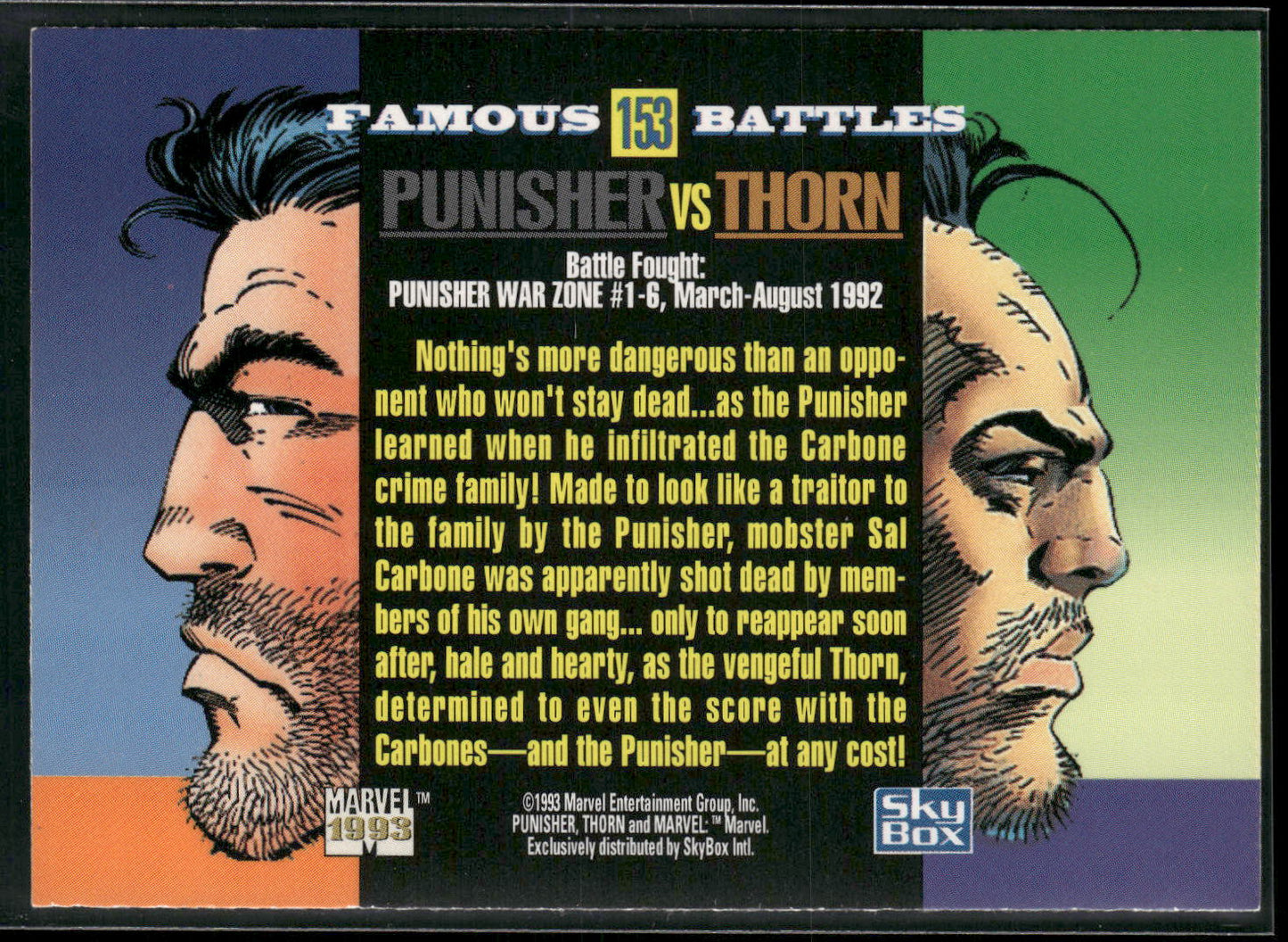 1993 SkyBox Marvel Universe #153 Punisher / Thorn