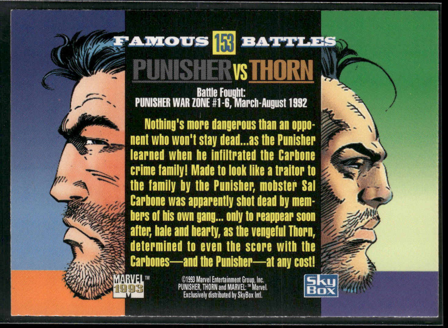 1993 SkyBox Marvel Universe #153 Punisher / Thorn
