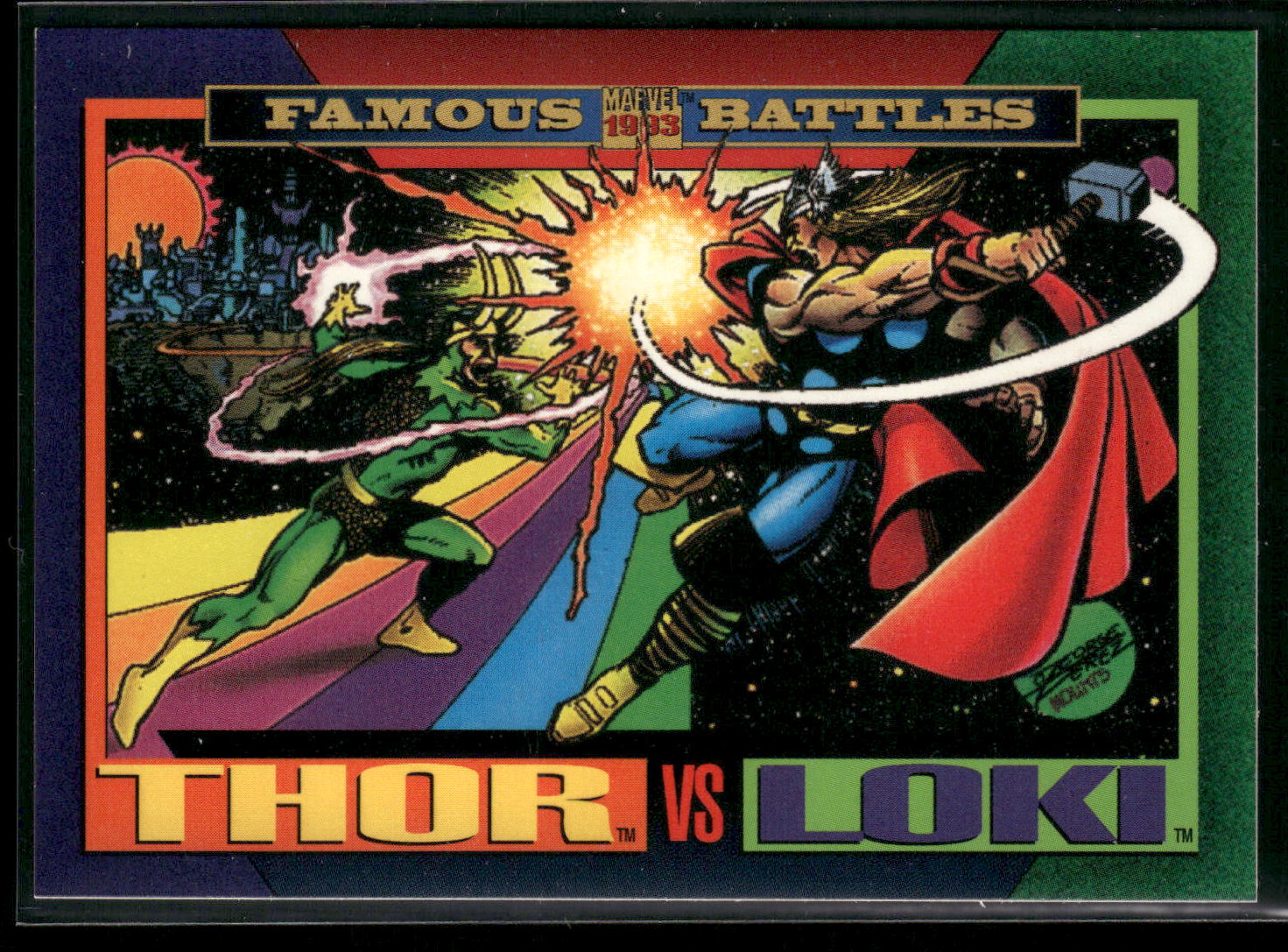 1993 SkyBox Marvel Universe #150 Thor / Loki
