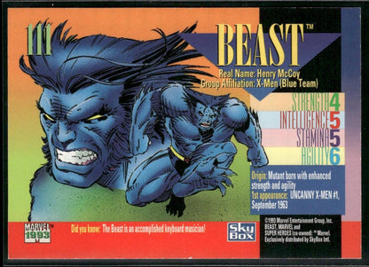 1993 SkyBox Marvel Universe #111 Beast
