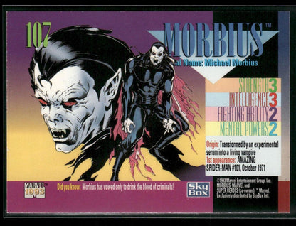 1993 SkyBox Marvel Universe #107 Morbius
