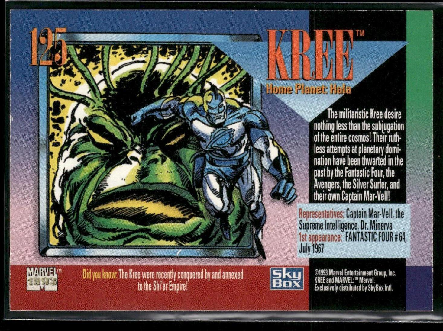 1993 SkyBox Marvel Universe #125 Kree