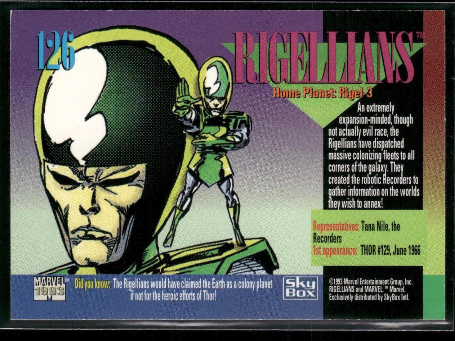 1993 SkyBox Marvel Universe #126 Rigellians