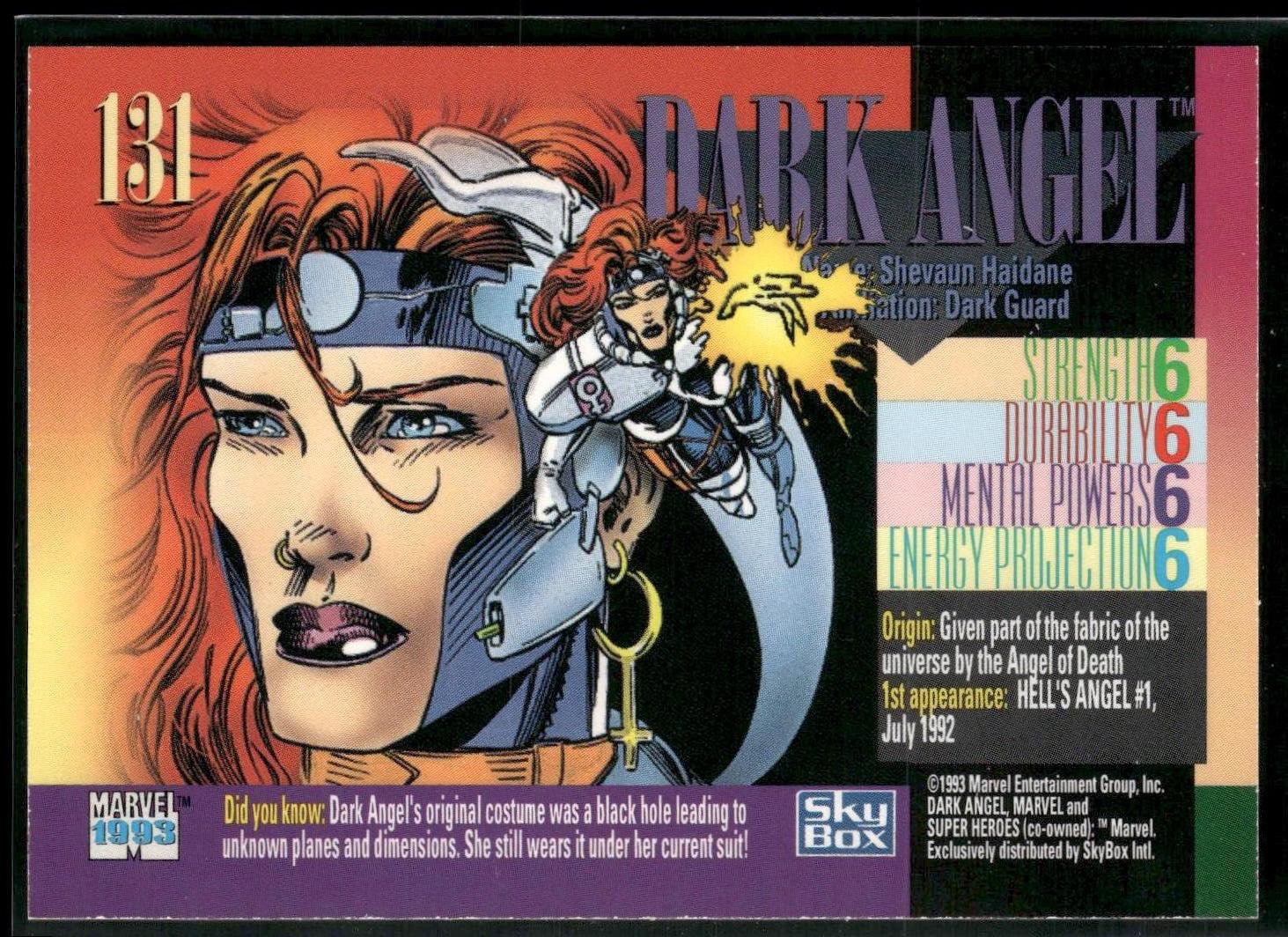 1993 SkyBox Marvel Universe #131 Dark Angel