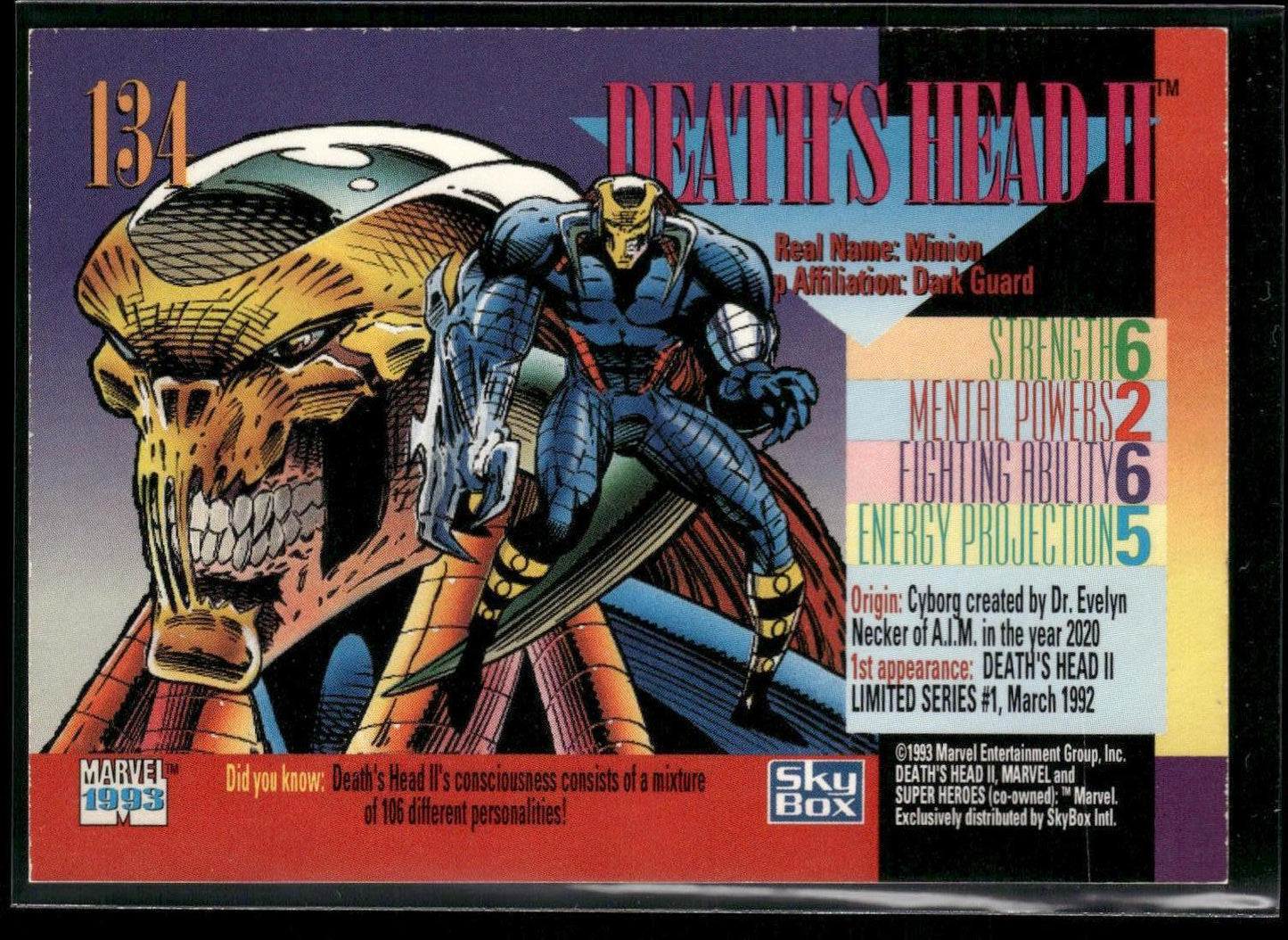 1993 SkyBox Marvel Universe #134 Death's Head II