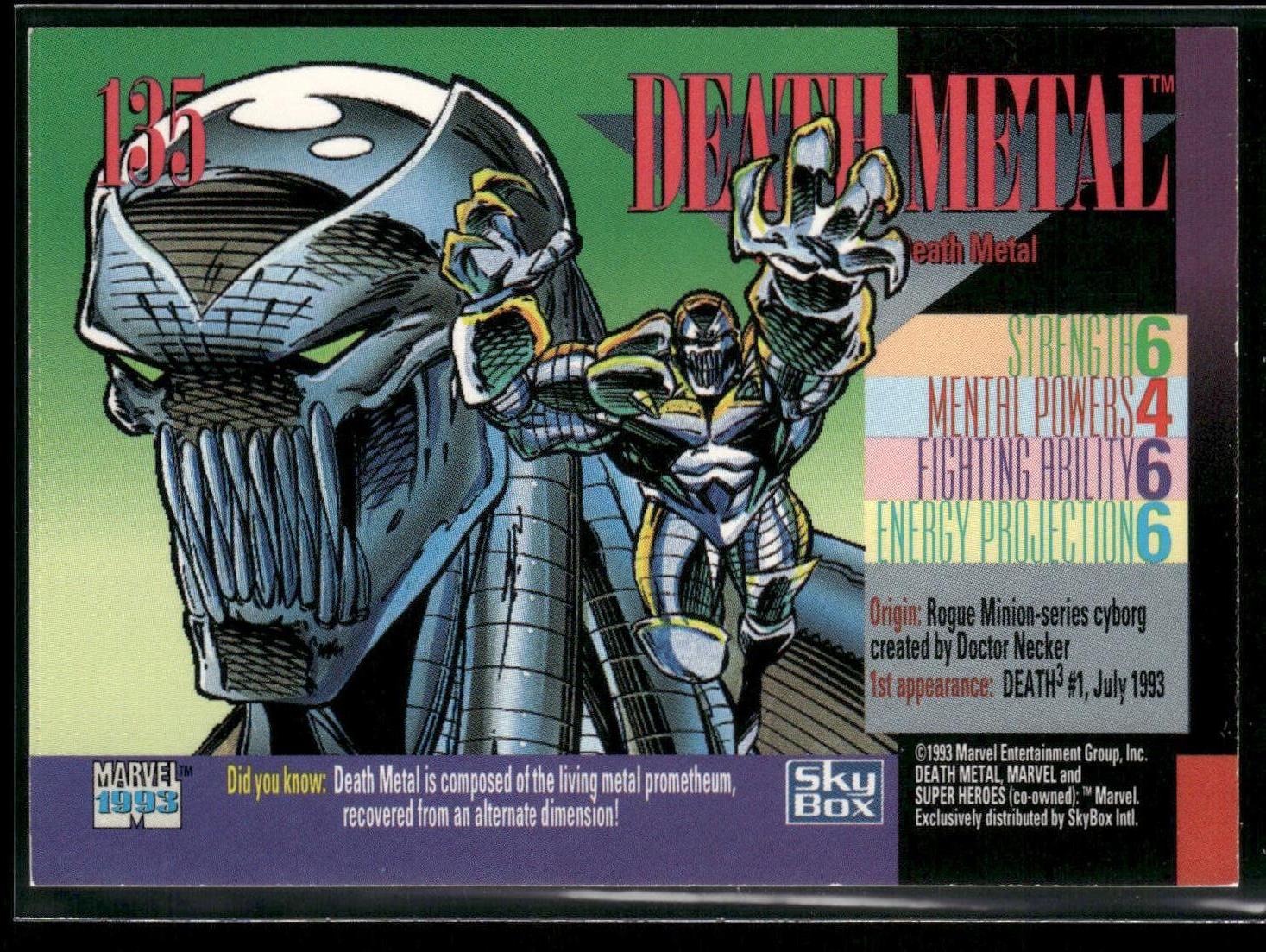 1993 SkyBox Marvel Universe #135 Death Metal
