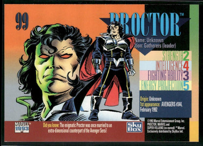 1993 SkyBox Marvel Universe #99 Proctor