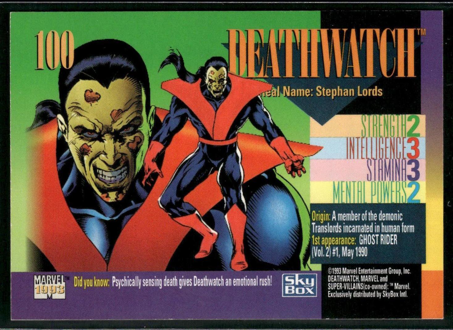 1993 SkyBox Marvel Universe #100 Deathwatch