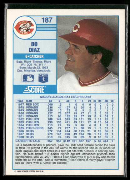 1989 Score #187 Bo Diaz