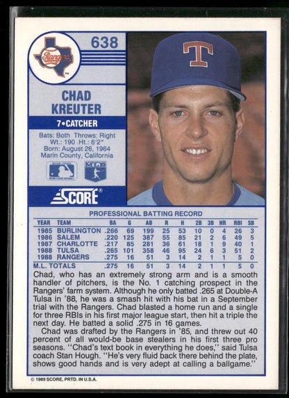 1989 Score #638 Chad Kreuter
