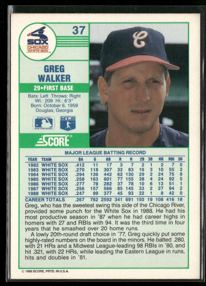 1989 Score #37 Greg Walker
