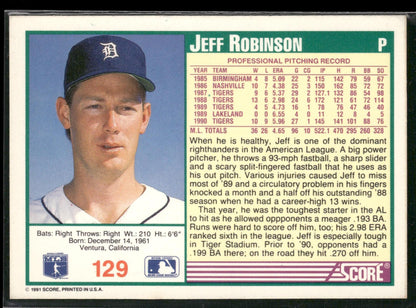 1991 Score #129 Jeff Robinson Promos