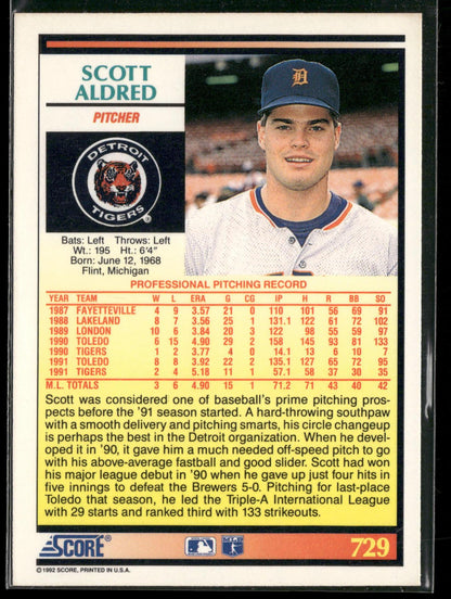 1992 Score #729 Scott Aldred