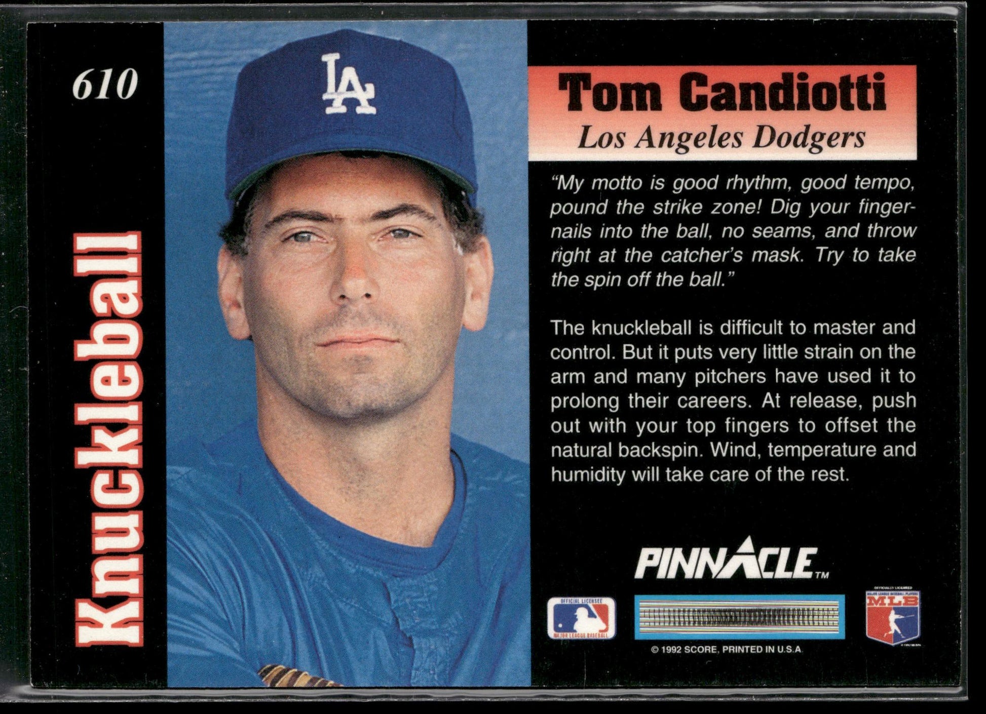 1992 Pinnacle #610 Tom Candiotti