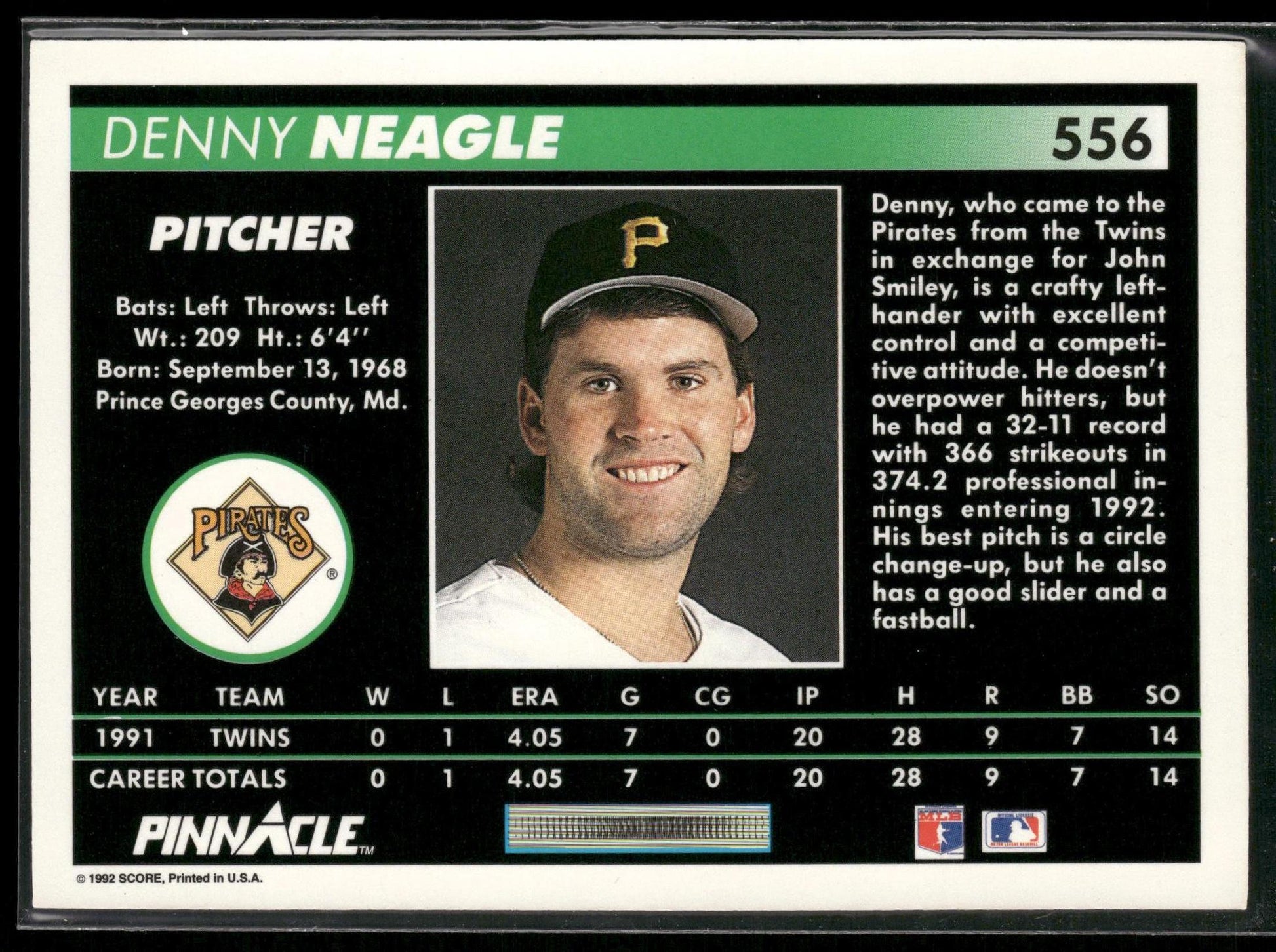 1992 Pinnacle #556 Denny Neagle