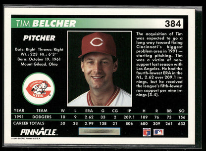 1992 Pinnacle #384 Tim Belcher