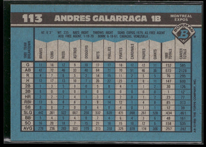 1990 Bowman #113 Andres Galarraga