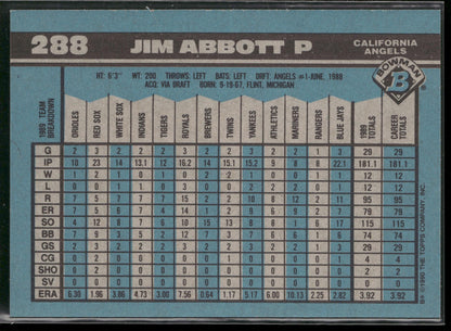 1990 Bowman #288 Jim Abbott